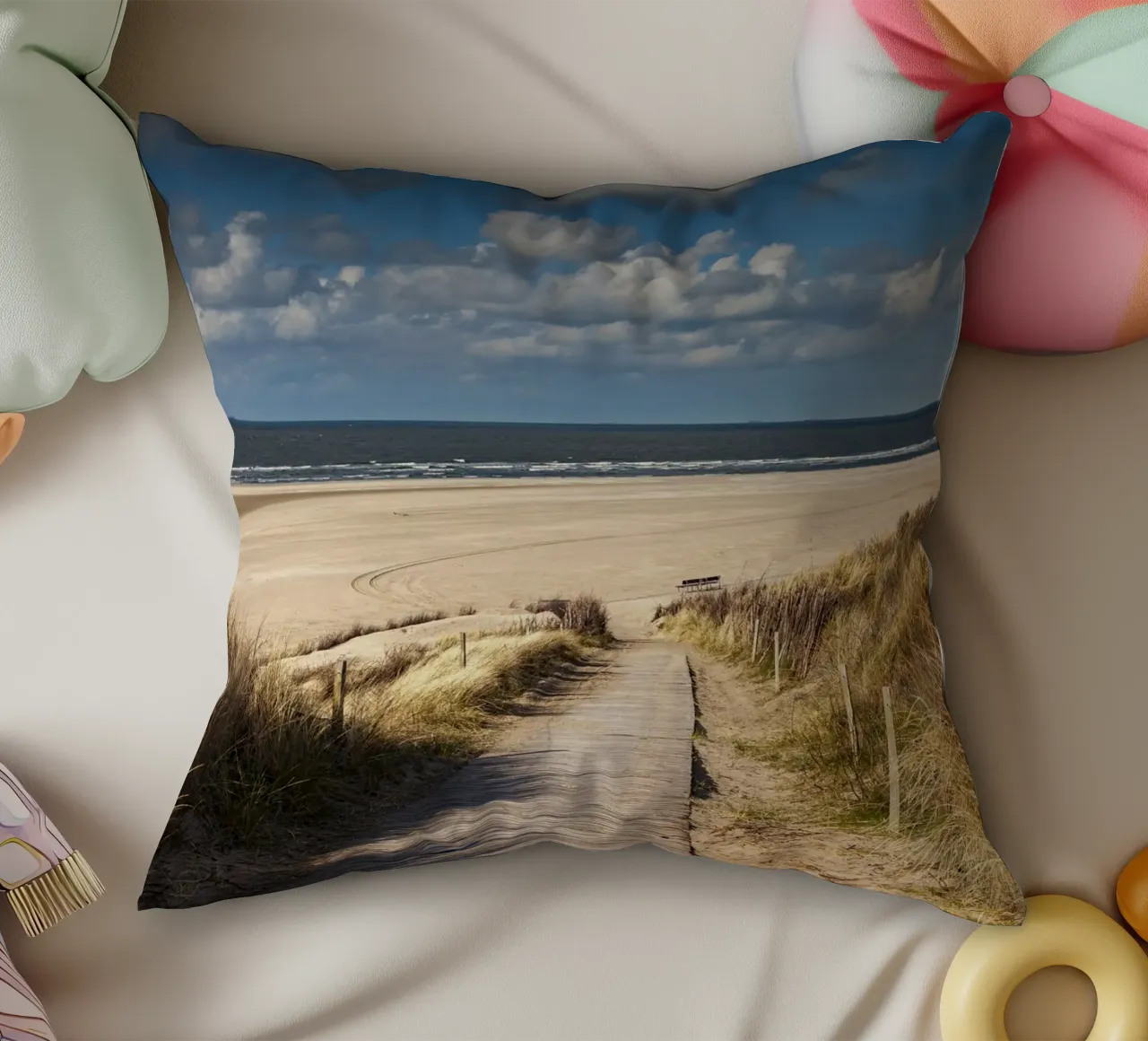 Strand auf Spiekeroog decorative cushion by Reisefotografie - Bilder aus aller Welt