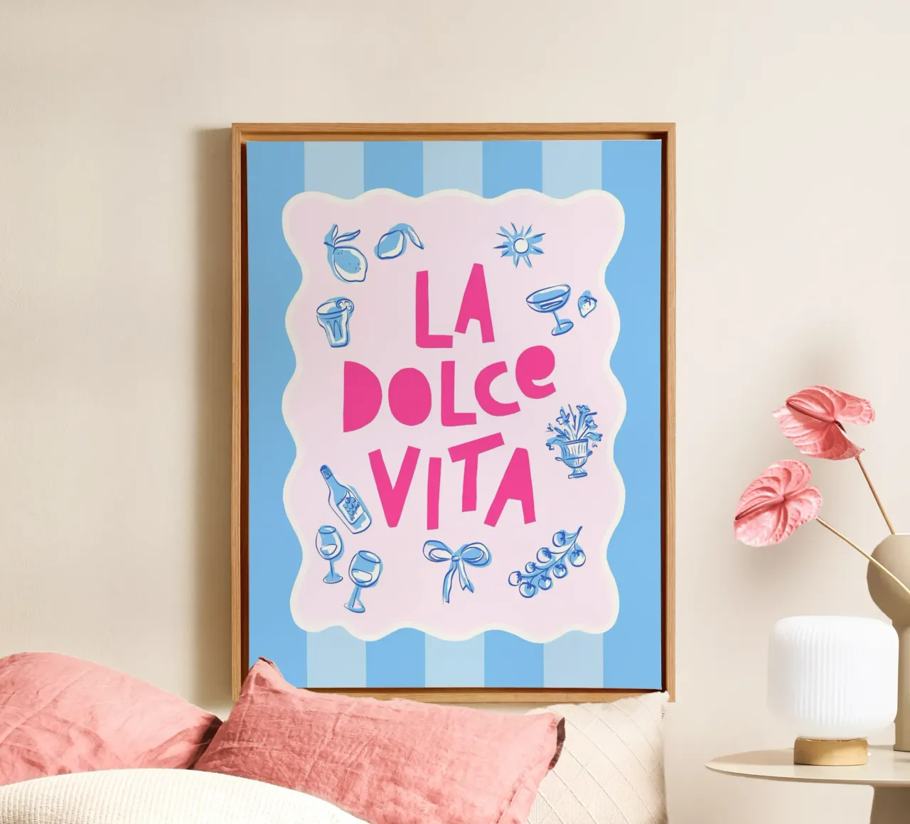 La Dolce Vita - L'estate preppy a righe tela con Cornice a cassetta da Dominique Vari Words