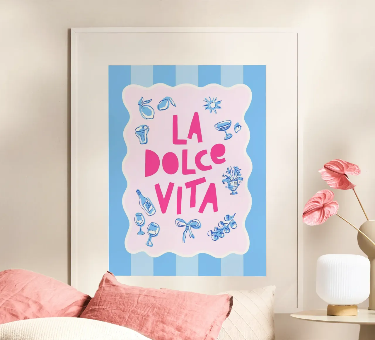 La Dolce Vita - L'estate preppy a righe poster da Dominique Vari Words