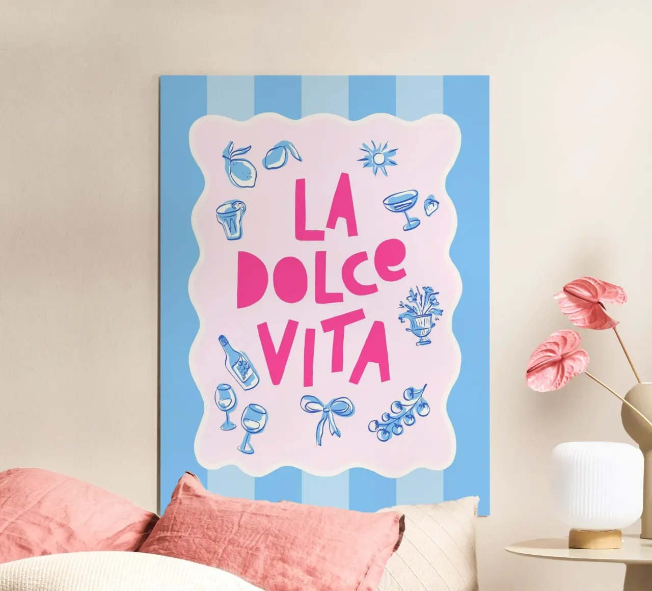 La Dolce Vita - L'estate preppy a righe poster da Dominique Vari Words