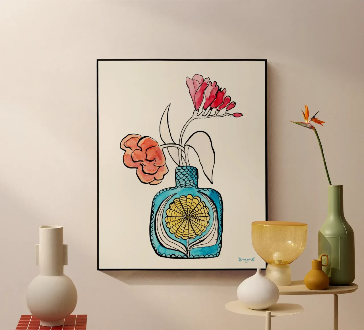 Freesia and Tulip plexiglass da Corinne Korda Studio