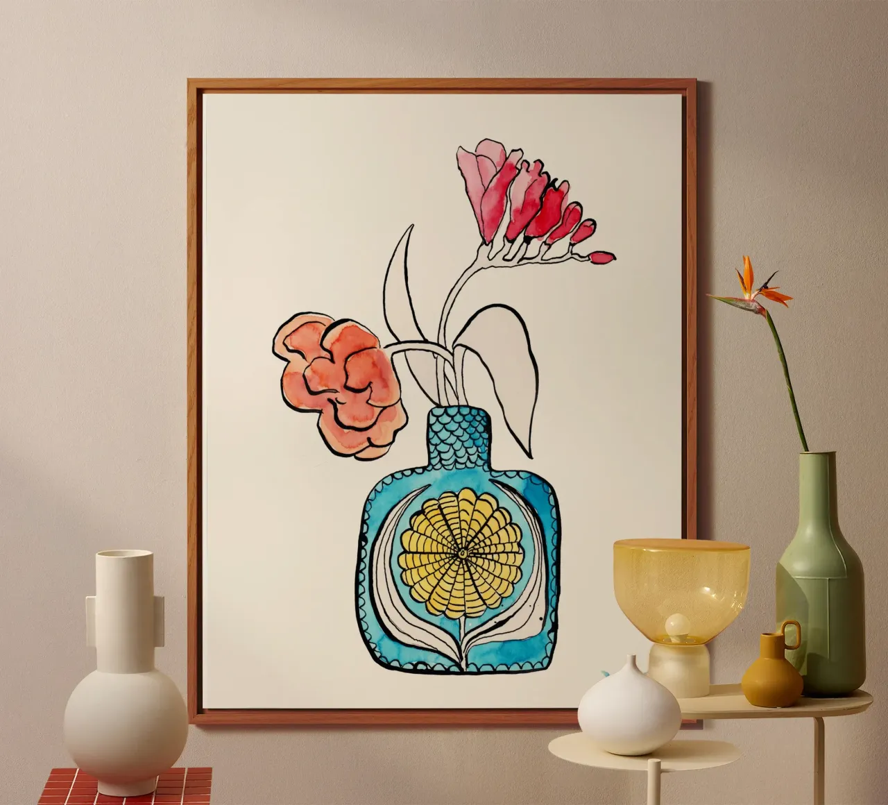 Freesia and Tulip alluminio dibond da Corinne Korda Studio