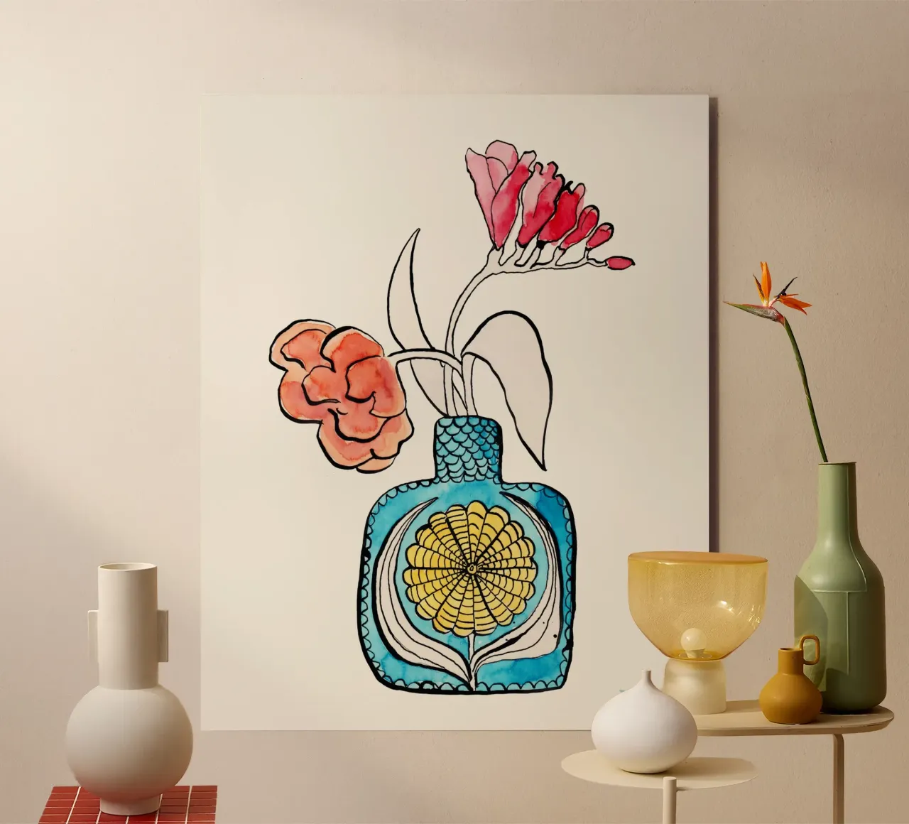 Freesia and Tulip alluminio dibond da Corinne Korda Studio
