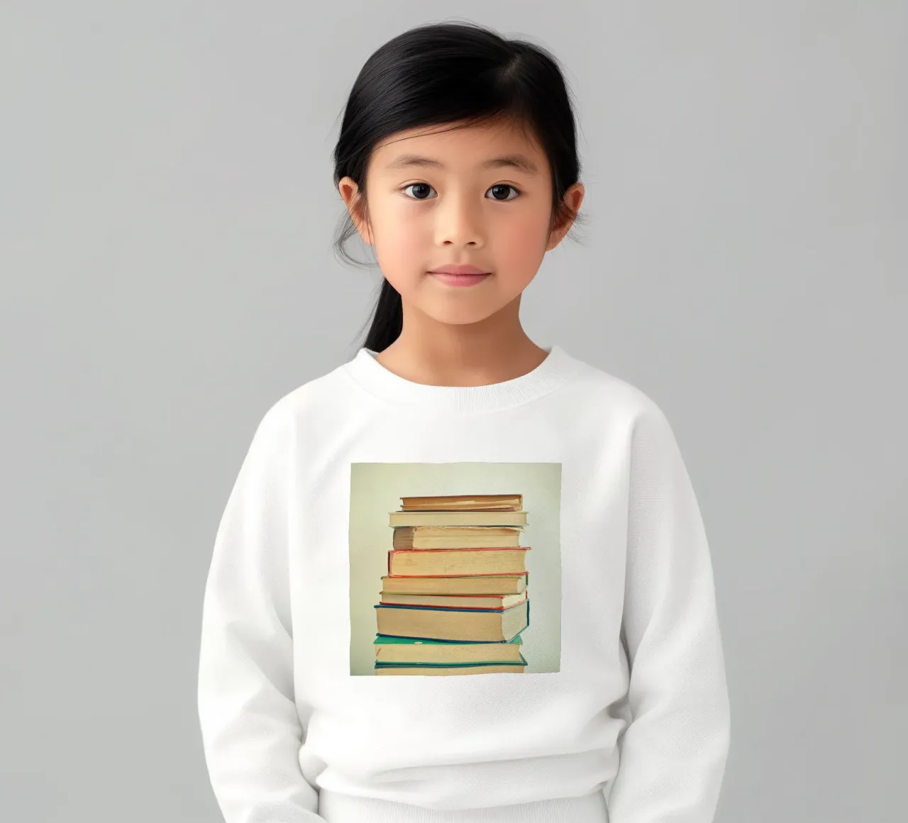 Pila de libros sudadera para niño de Cassia Beck Photography