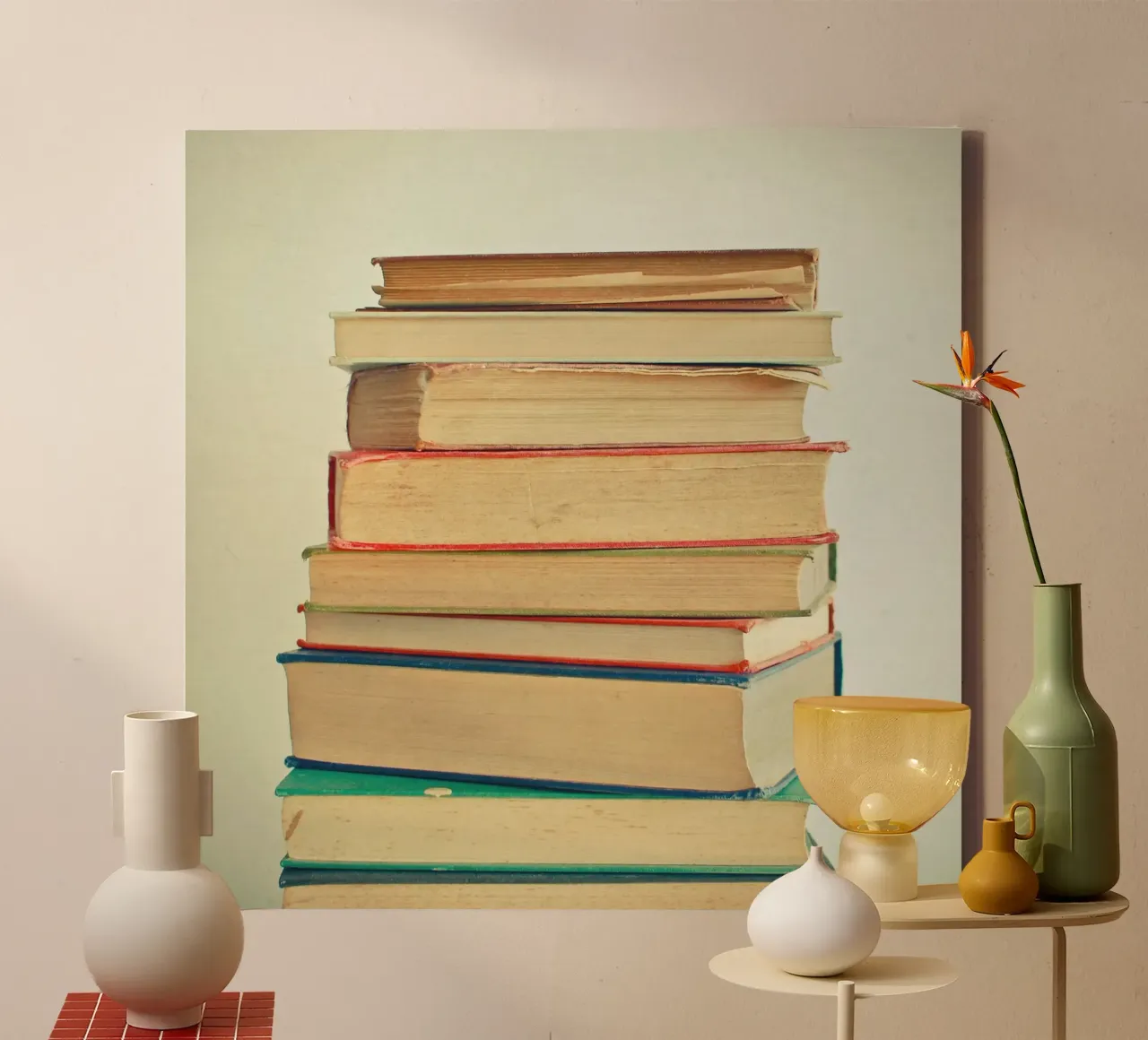 Stack of Books canvas by Cassia Beck Photography