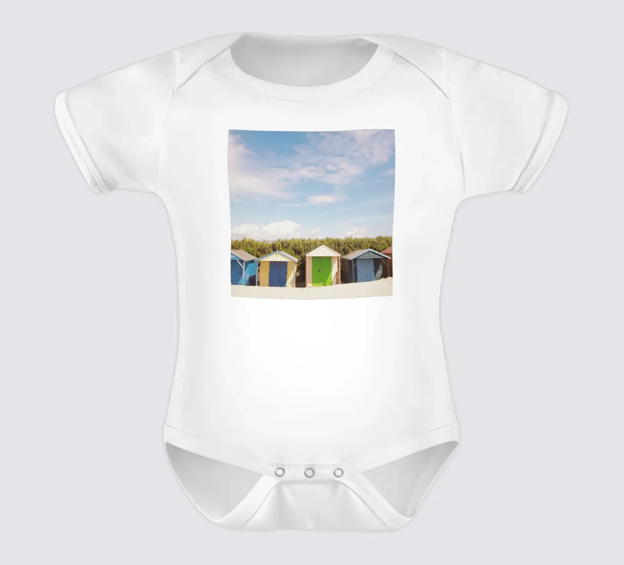 Capanne da spiaggia body neonato maniche corte da Cassia Beck Photography