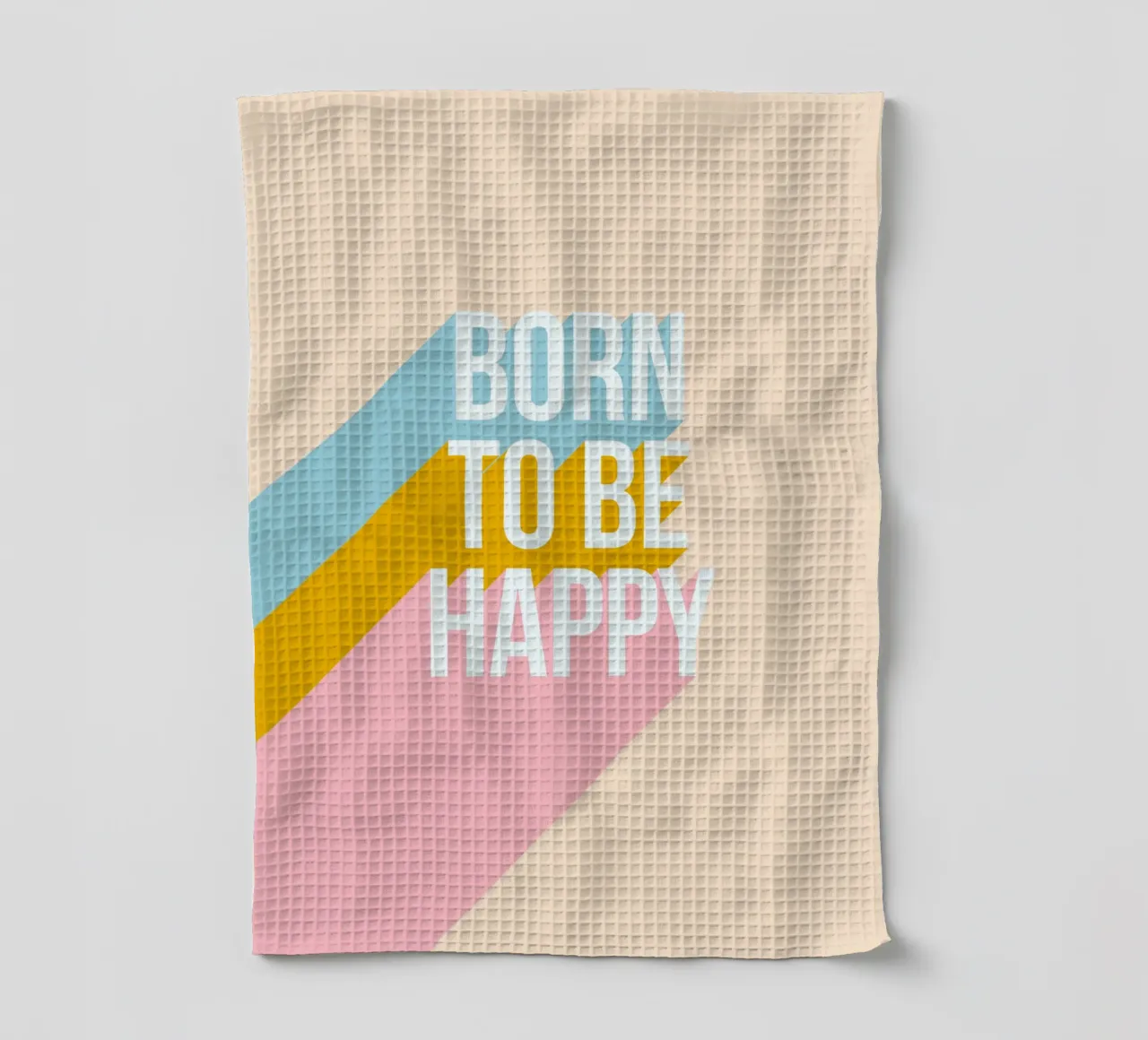 Born to be Happy - Typographie de motivation torchon de Dominique Vari Words