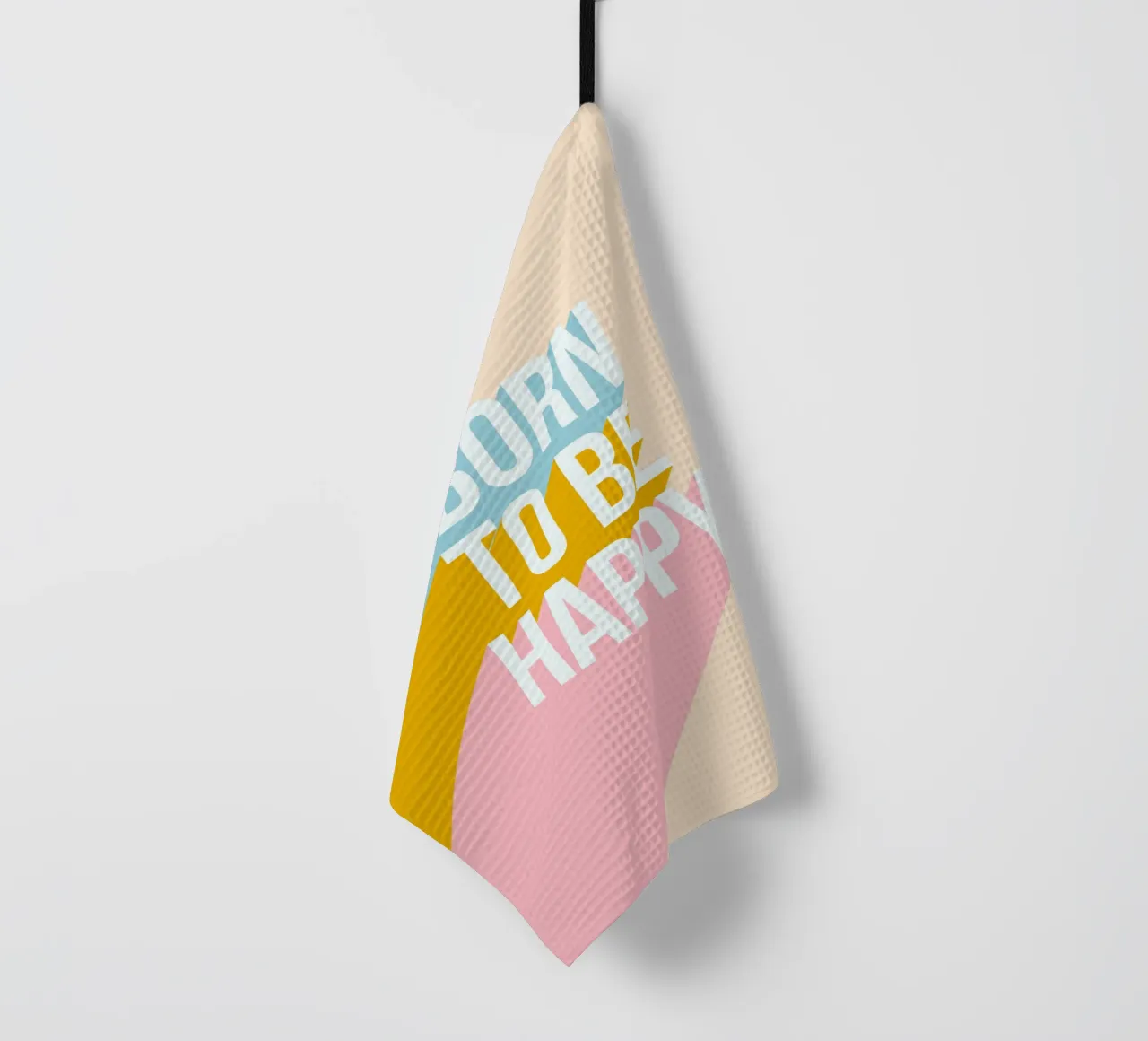 Born to be Happy - Typographie de motivation torchon de Dominique Vari Words