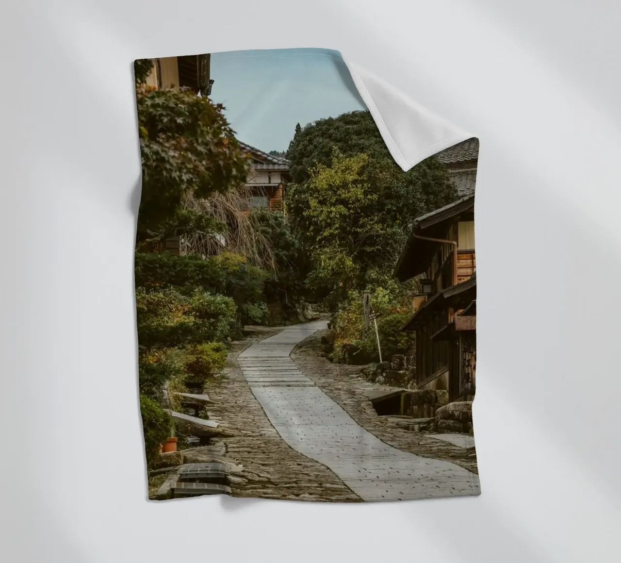 Magome Town in Japan fleece blanket by Marcel Bisig