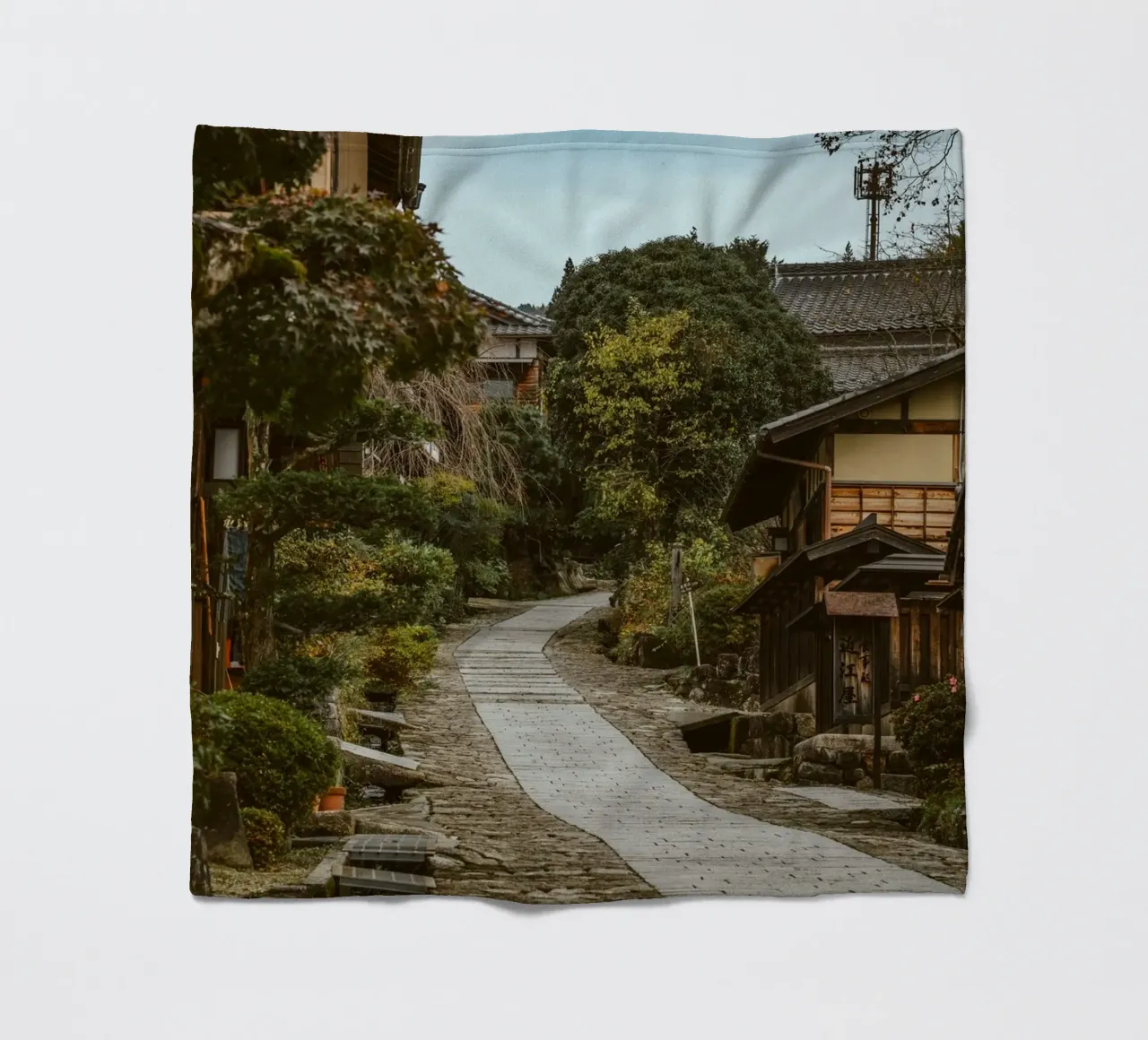 Magome Town in Japan fleece blanket by Marcel Bisig