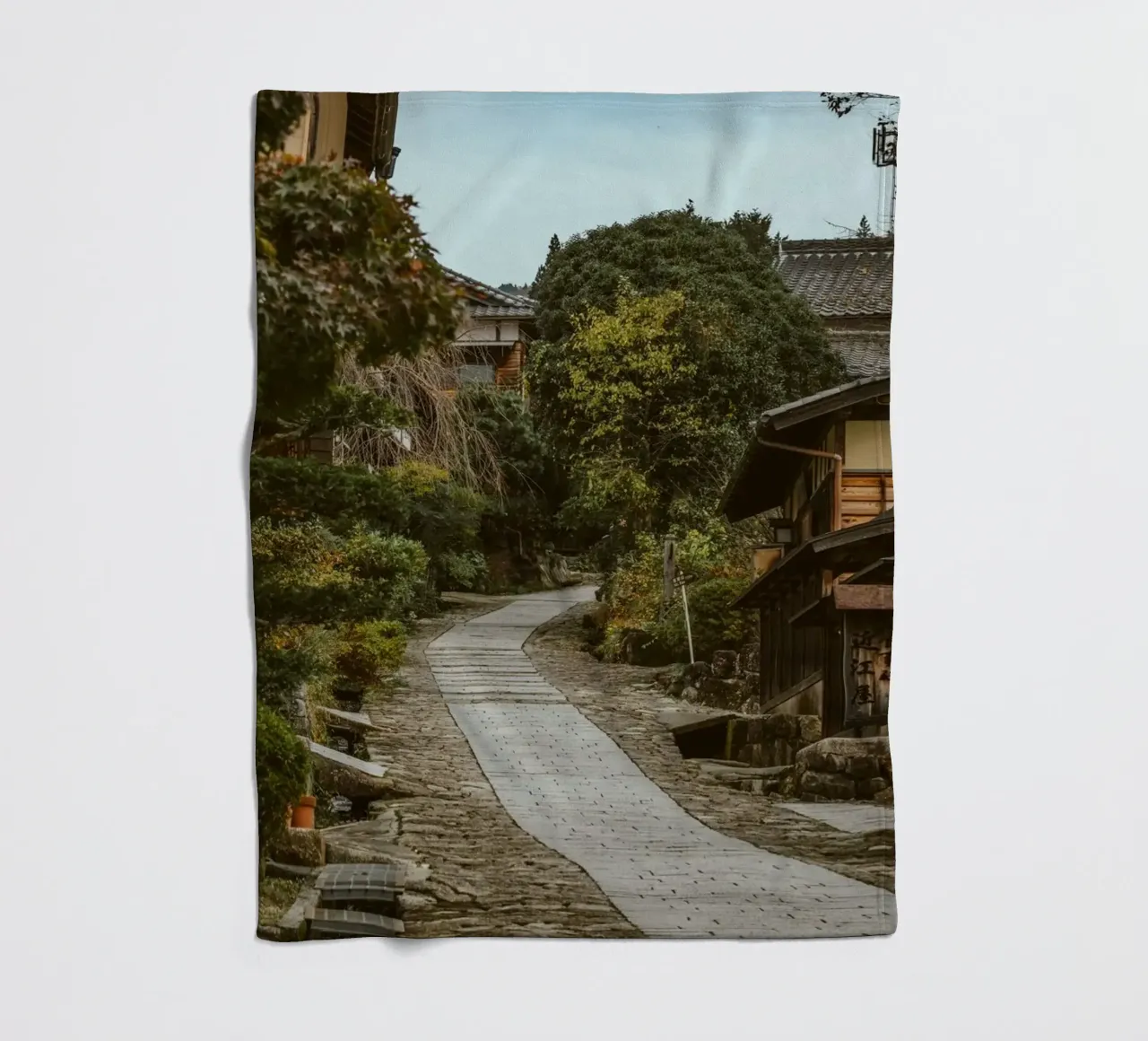 Magome Town in Japan fleece blanket by Marcel Bisig