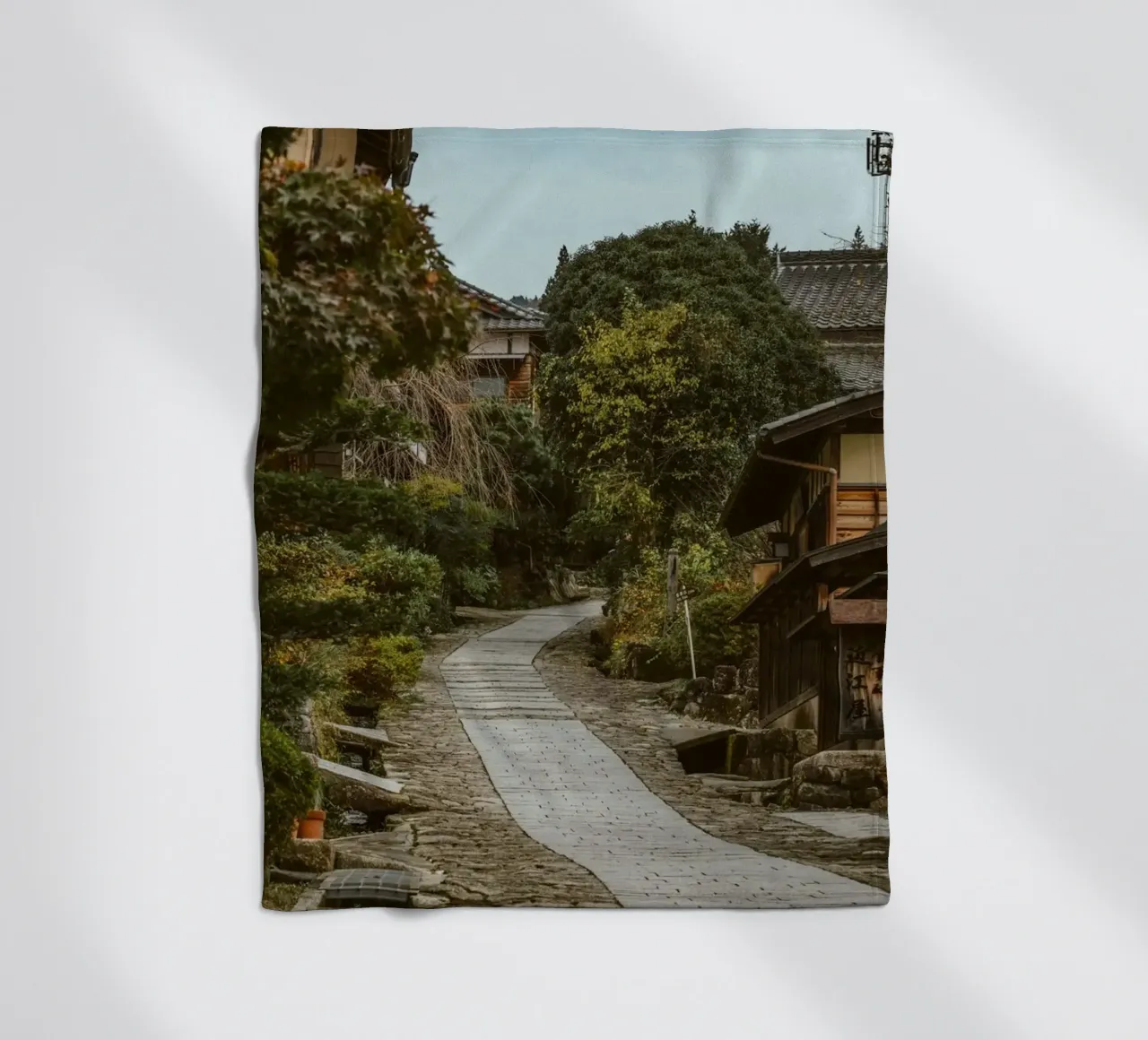 Magome Town in Japan fleece blanket by Marcel Bisig