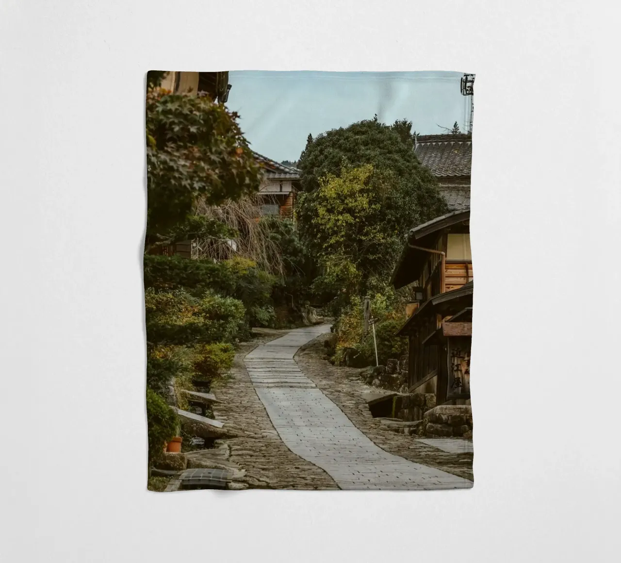 Magome Town in Japan fleece blanket by Marcel Bisig