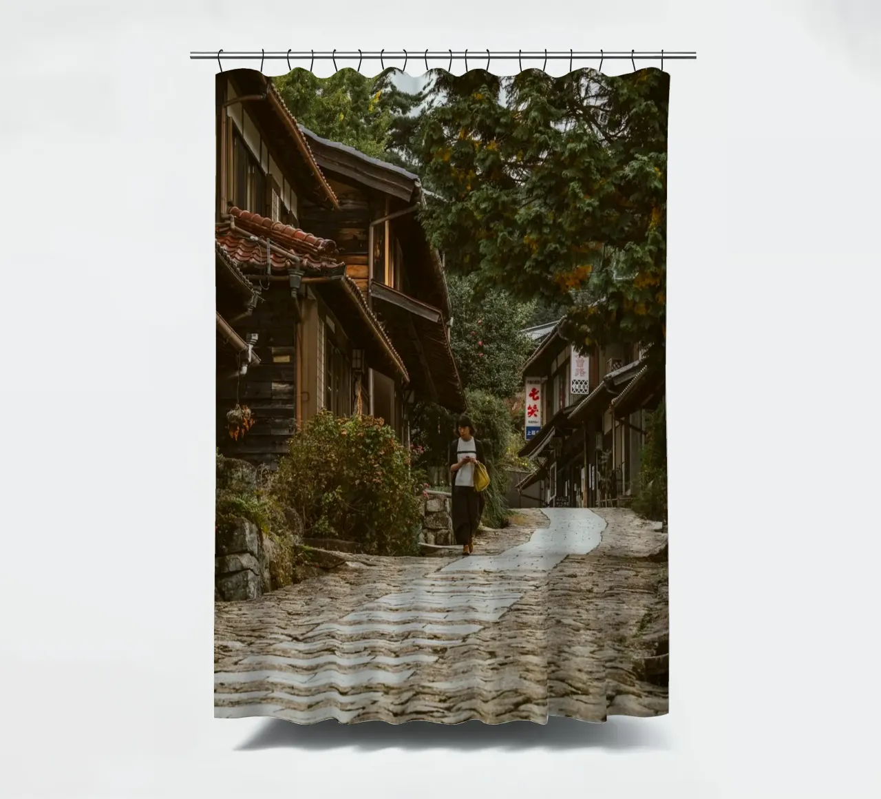 Magome Town in Japan shower curtain by Marcel Bisig