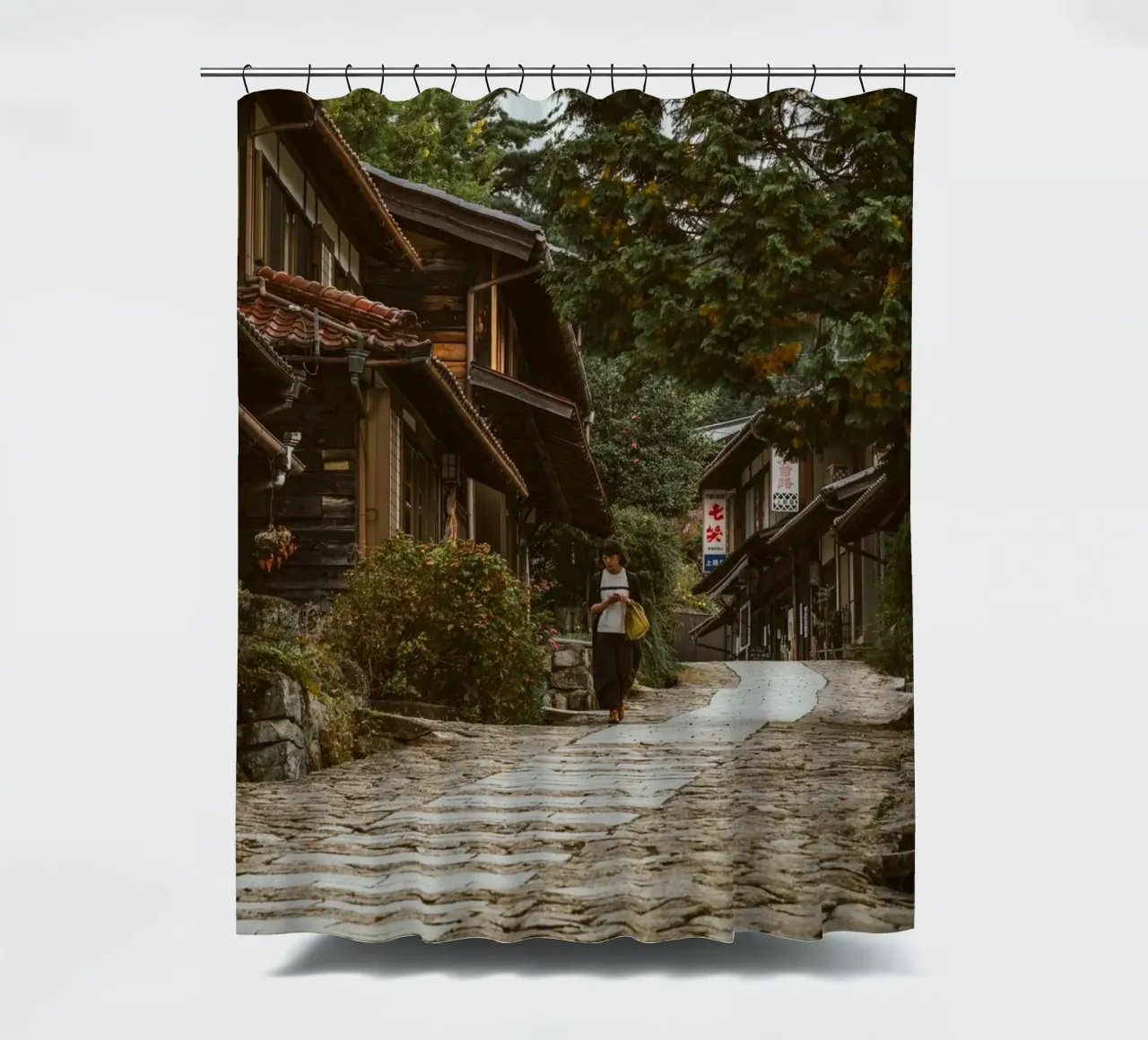 Magome Town in Japan shower curtain by Marcel Bisig