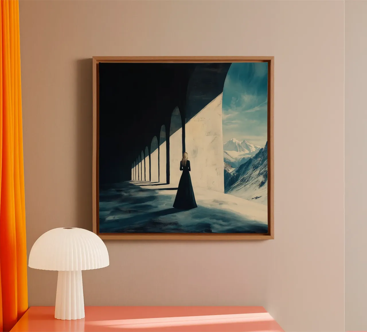 Arch in the sky canvas with Floater frame by Synthaira