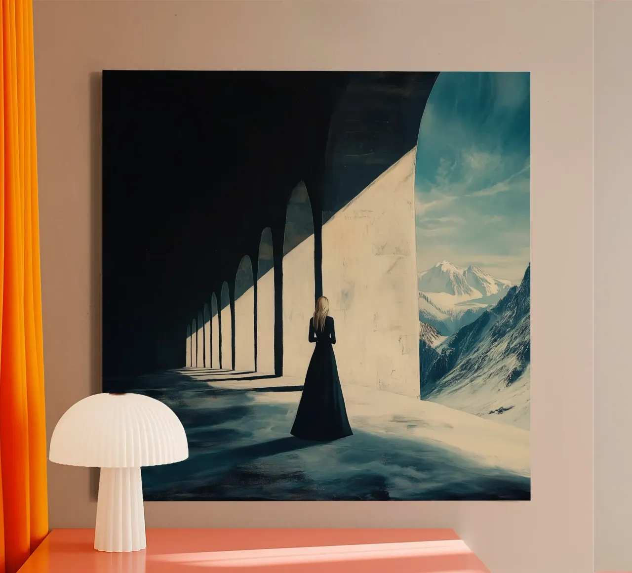 Arch in the sky canvas with Floater frame by Synthaira