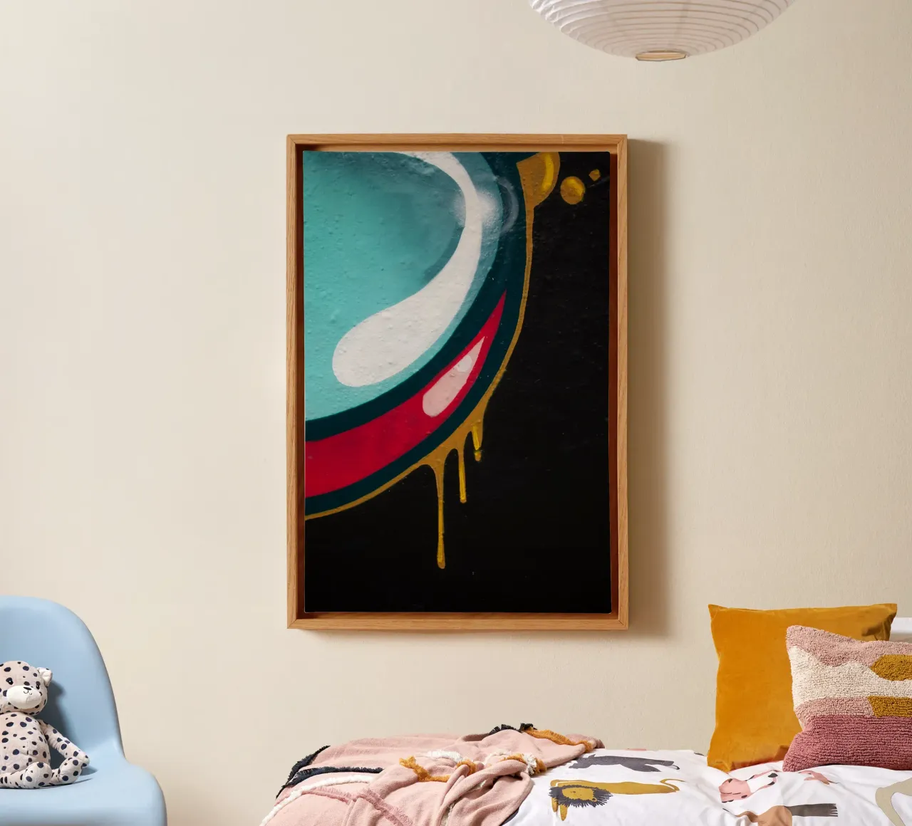 Drop Graffiti tela con Cornice a cassetta da Flo Klein