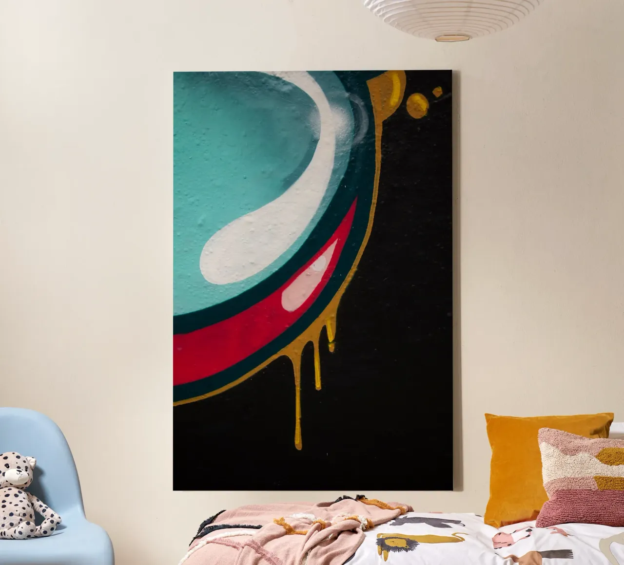 Drop Graffiti tela con Cornice a cassetta da Flo Klein
