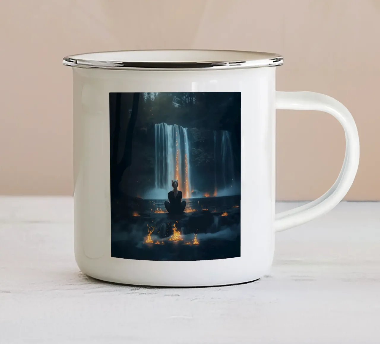 Waterfalls tazza in smalto da Synthaira