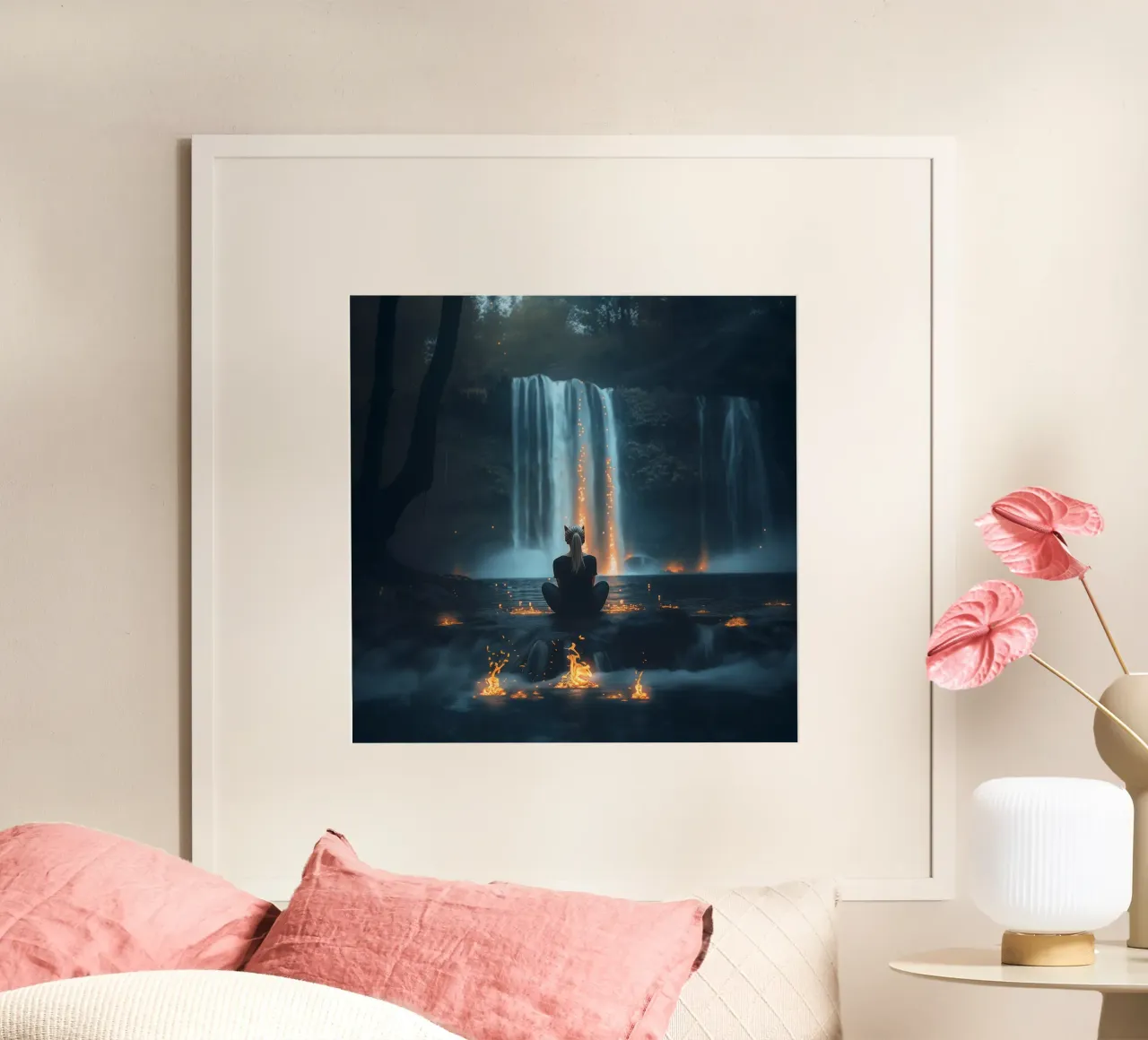 Waterfalls poster con telaio in plastica da Synthaira