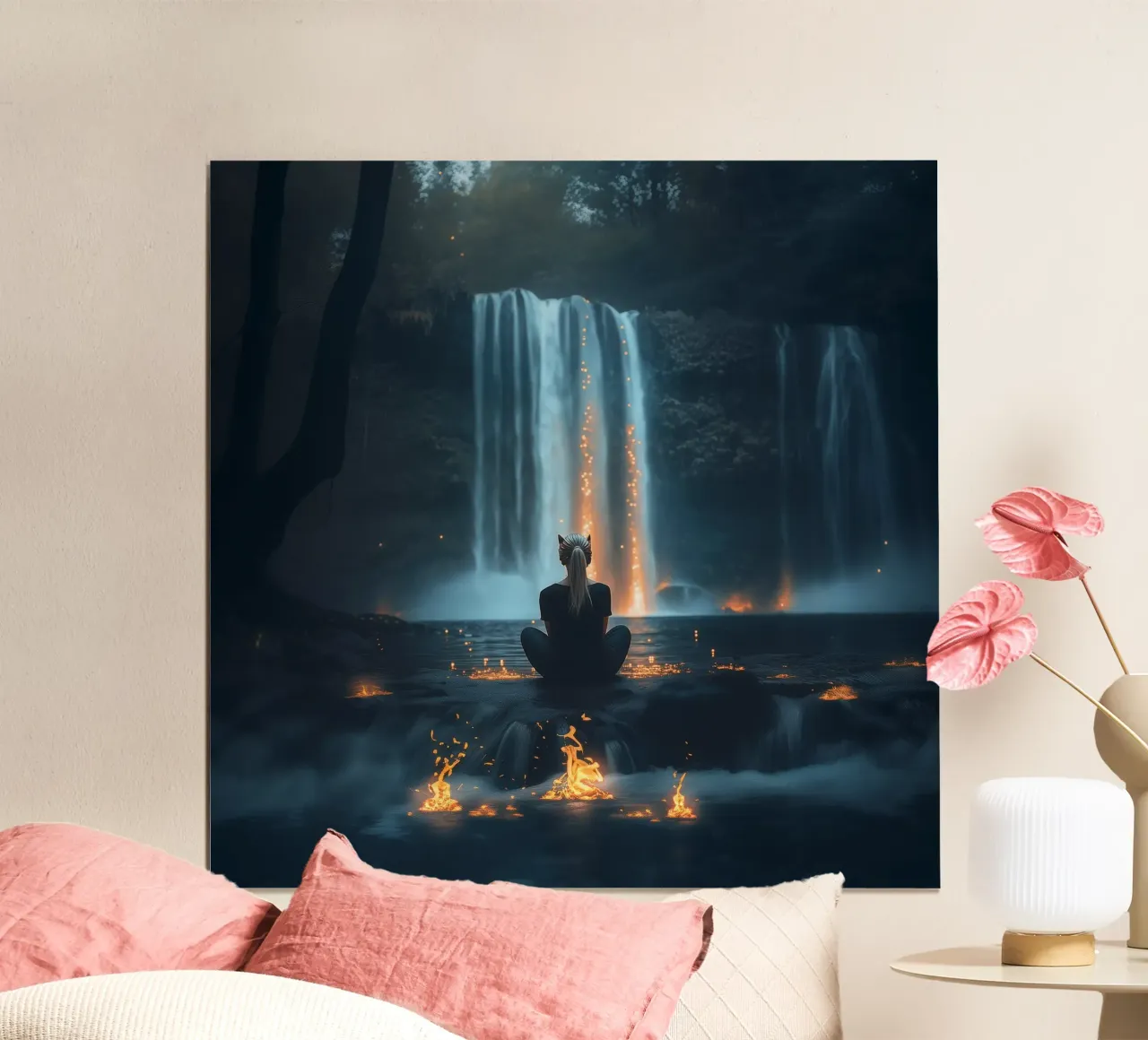Waterfalls poster con telaio in plastica da Synthaira