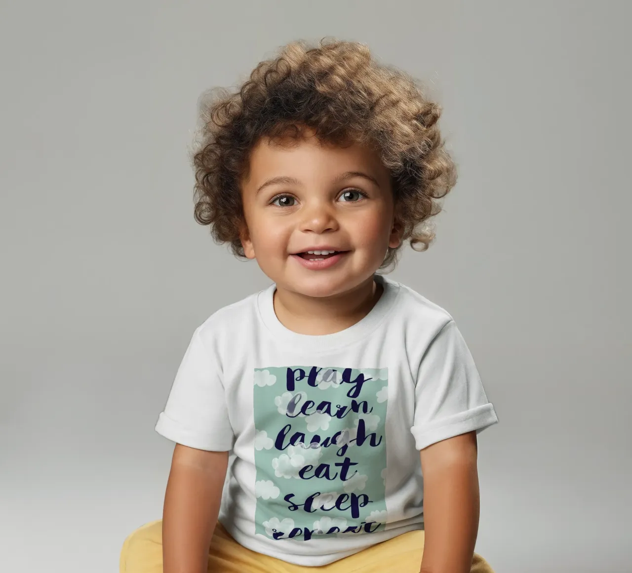 Play Learn Laugh maglietta neonato da treechild