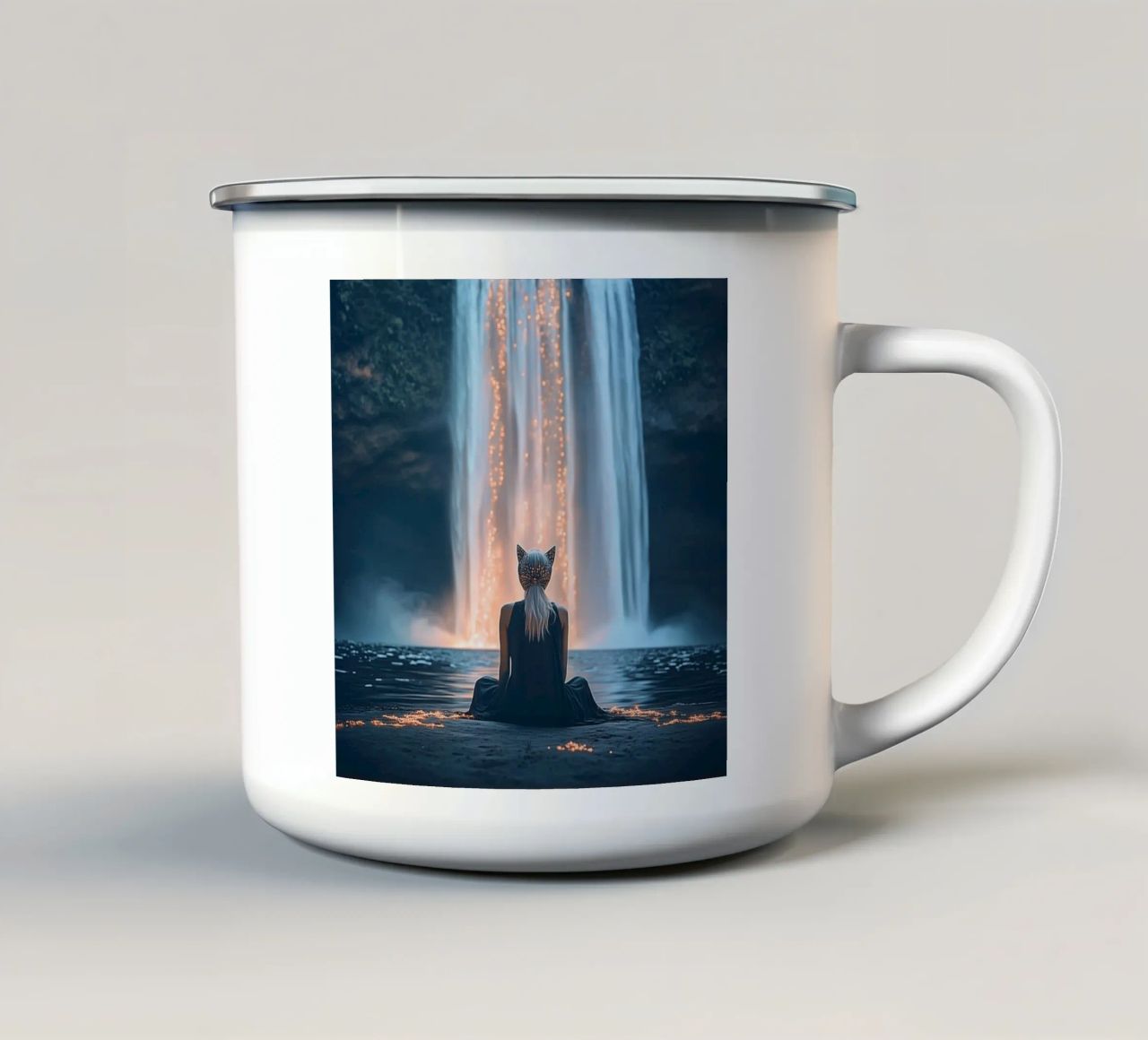 Waterfall tazza in smalto da Synthaira