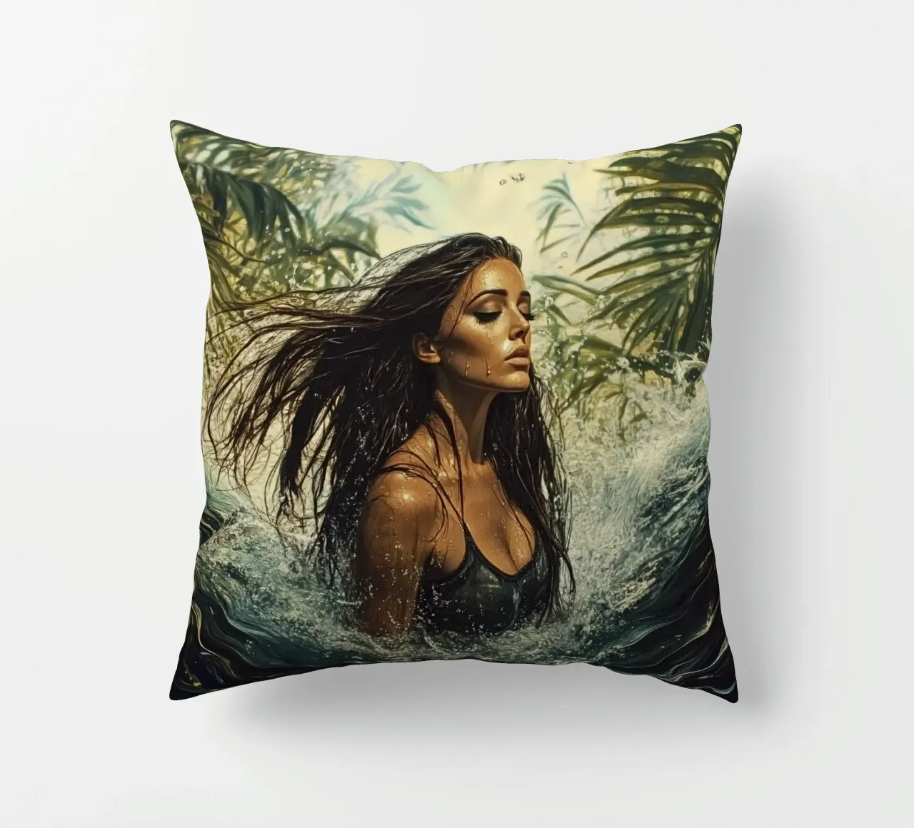 Jungle Waterfall cuscino da Synthaira