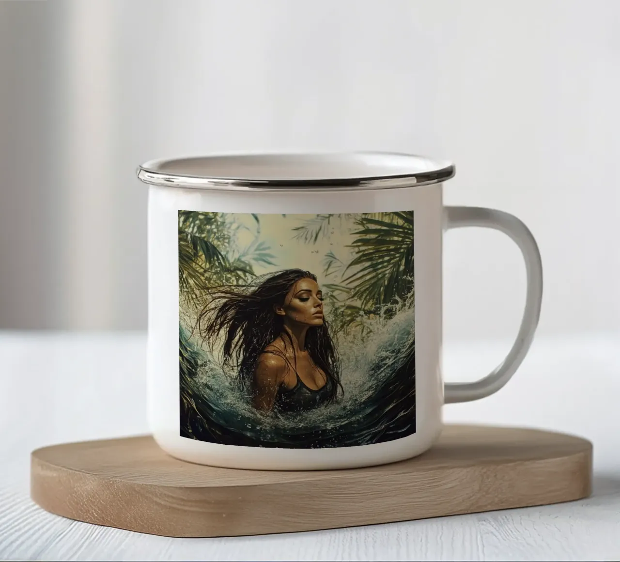 Jungle Waterfall tazza in smalto da Synthaira