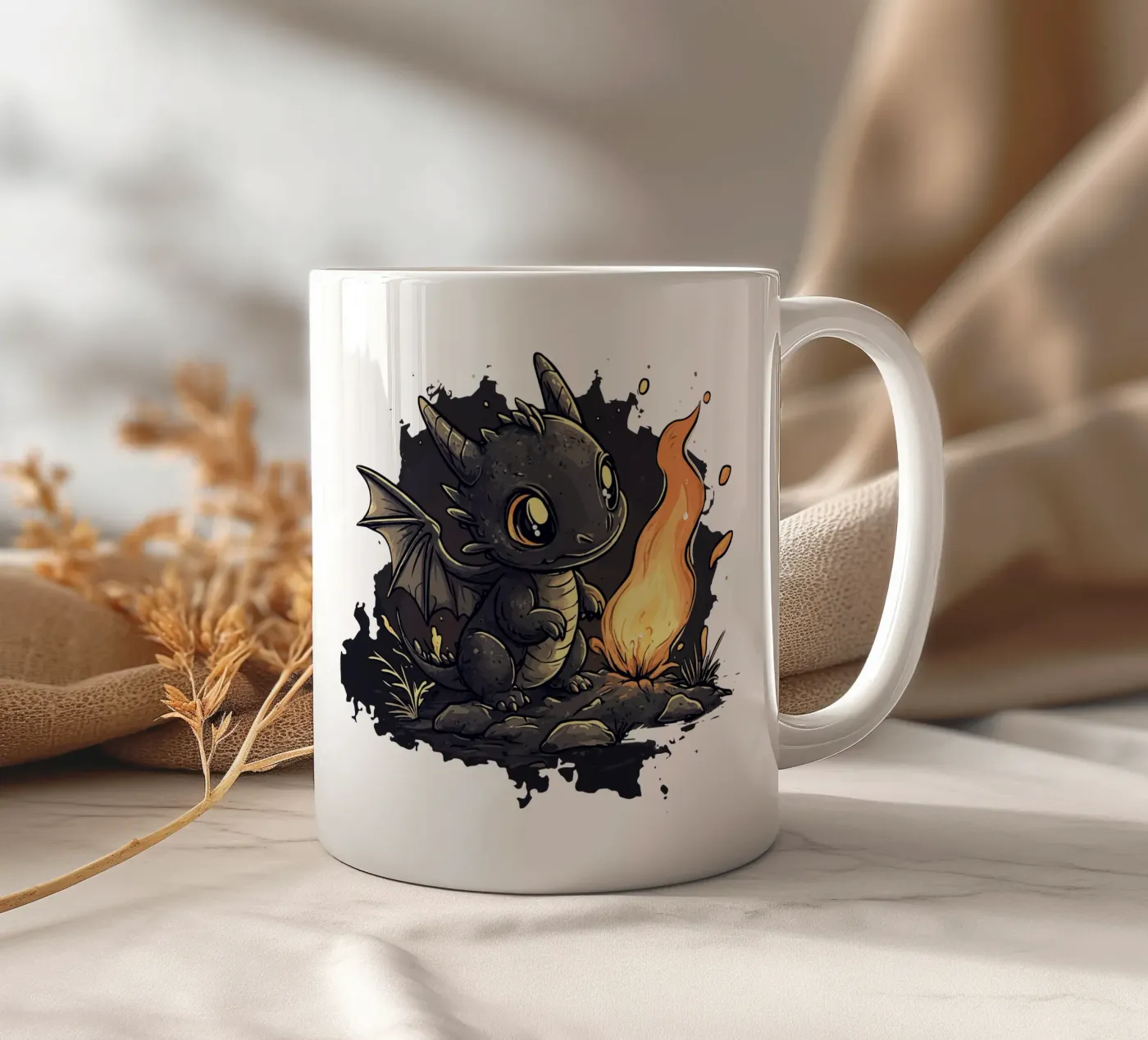 dragon ceramic mug by SternchenStudio