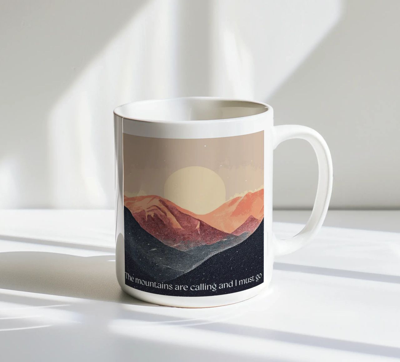 The mountains are calling tazza in ceramica da Synthaira
