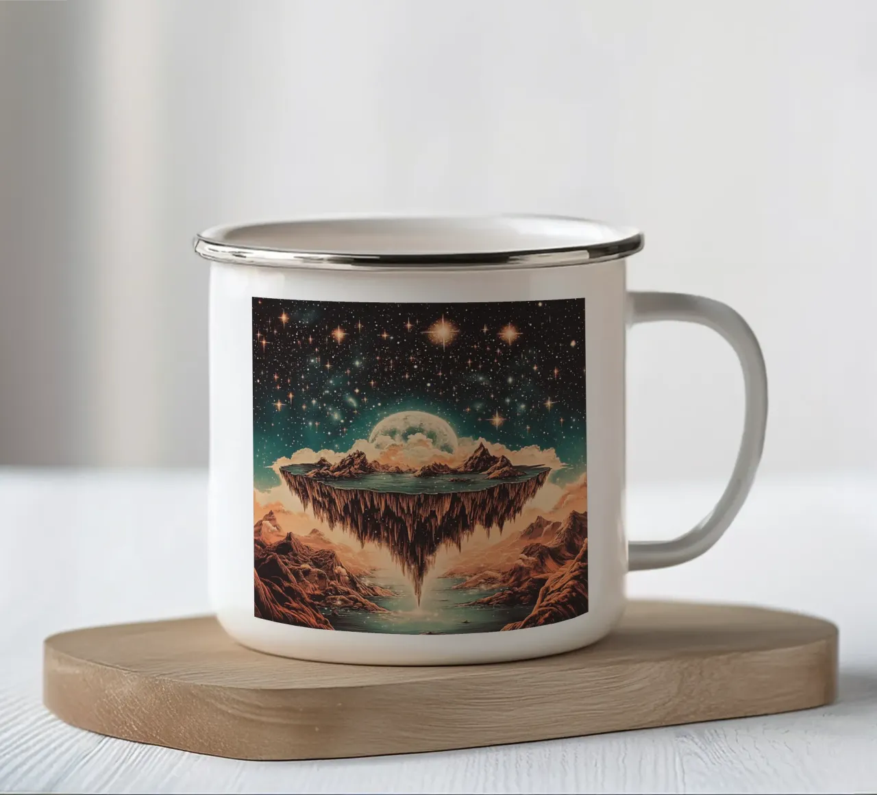 Floating Island tazza in smalto da Synthaira