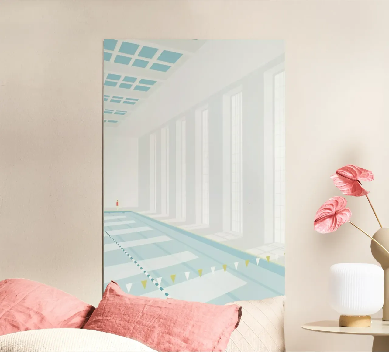 Svømmehal poster con telaio in legno da Swen Swensøn