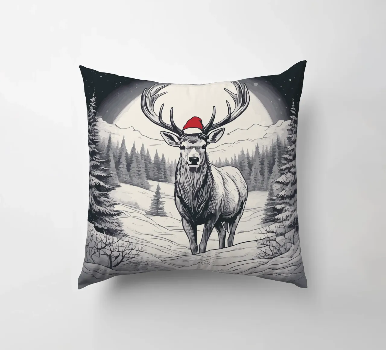 Cervi nella neve cuscino da Synthaira