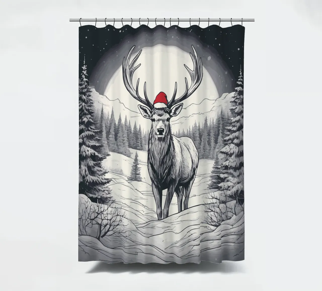 Cervi nella neve tenda da doccia da Synthaira