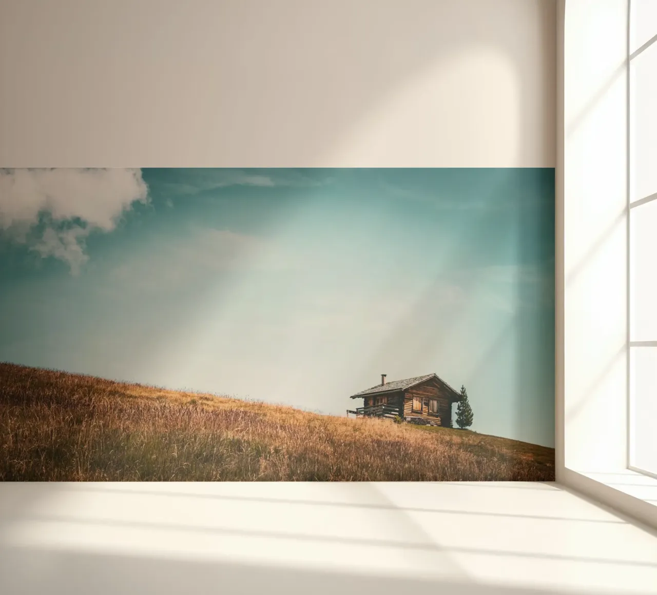Berghütte 3 fotobehang van Flo Klein