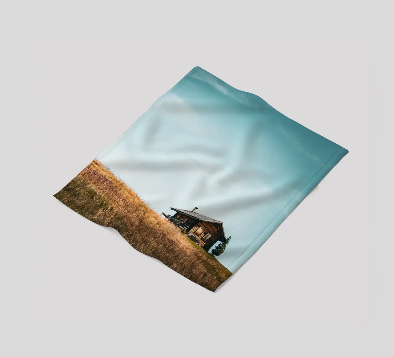 Berghütte 3 fleece blanket by Flo Klein