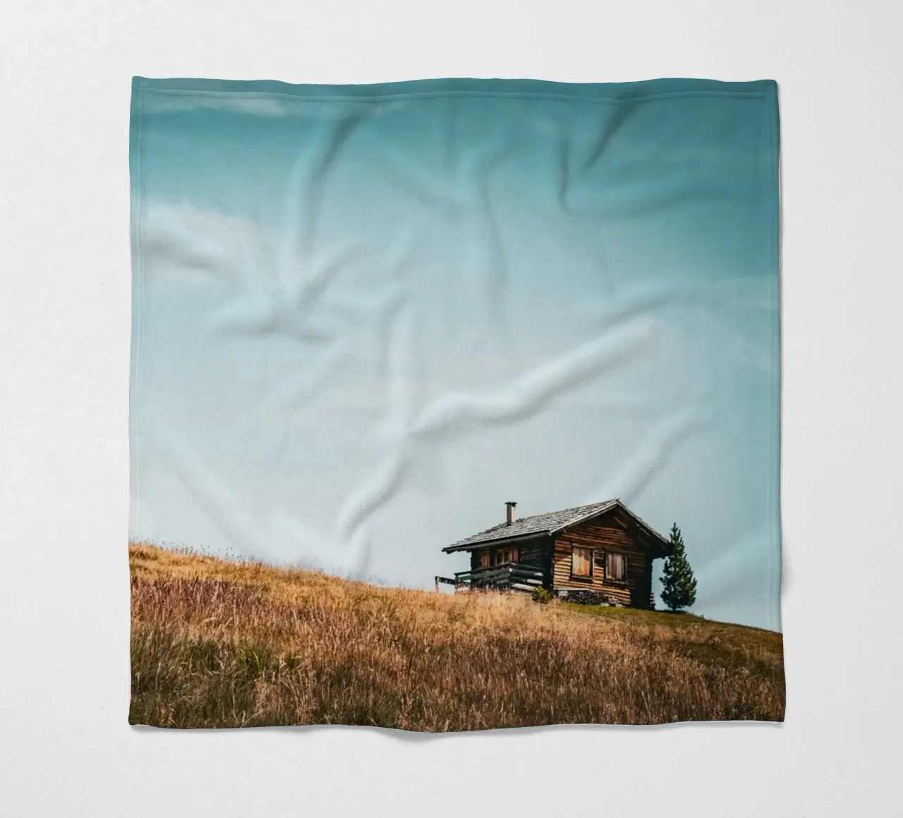 Berghütte 3 fleece blanket by Flo Klein