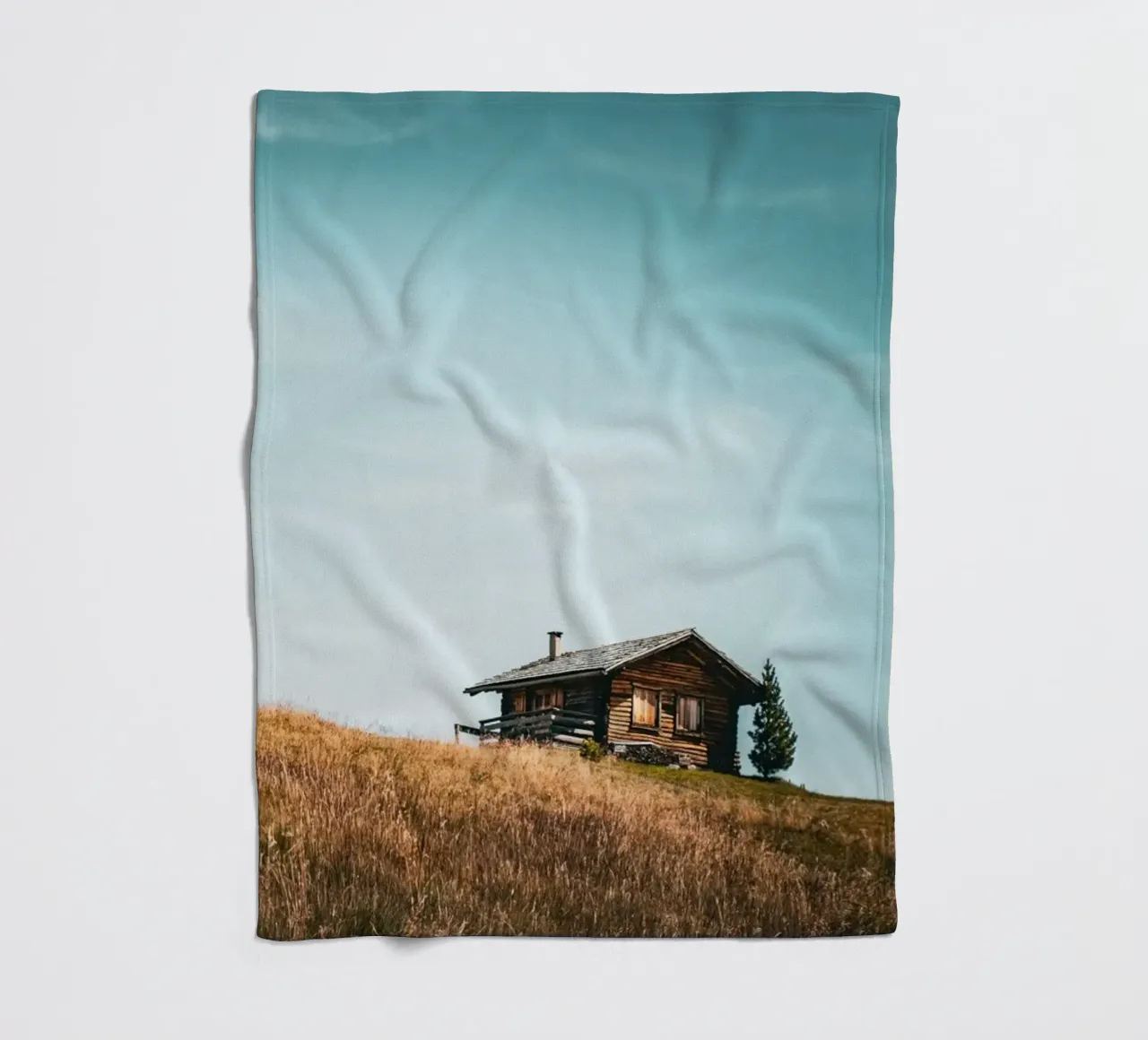 Berghütte 3 fleece blanket by Flo Klein