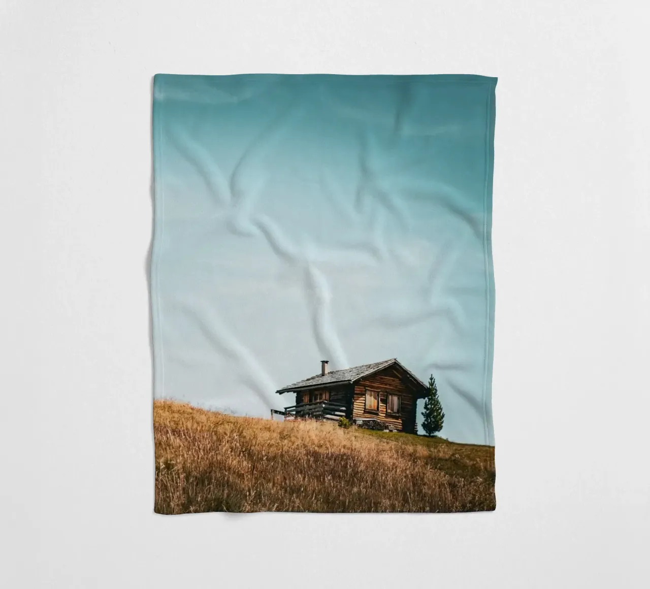 Berghütte 3 fleece blanket by Flo Klein
