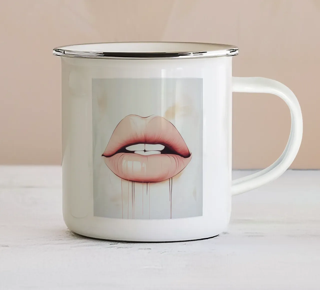 Lips tazza in smalto da Synthaira