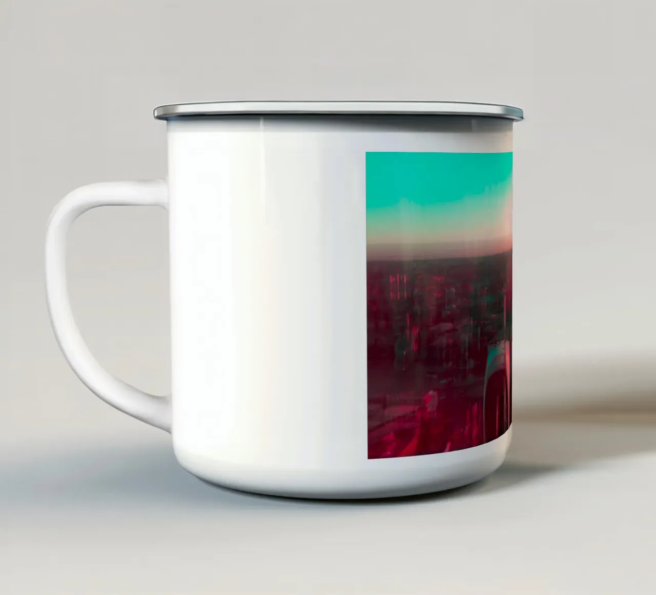 London Buildings tazza in smalto da Flo Klein