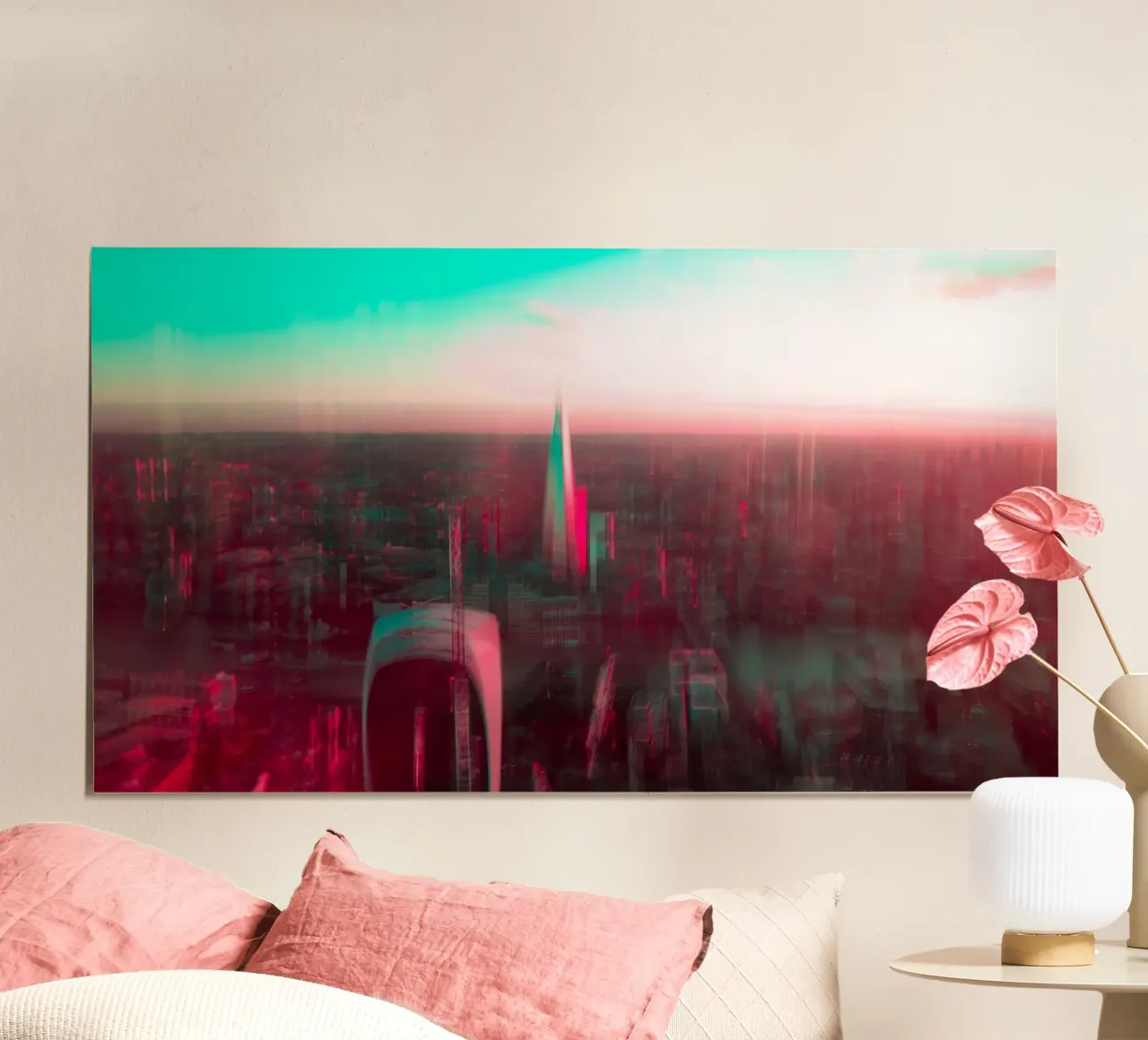 London Buildings poster con telaio in legno da Flo Klein