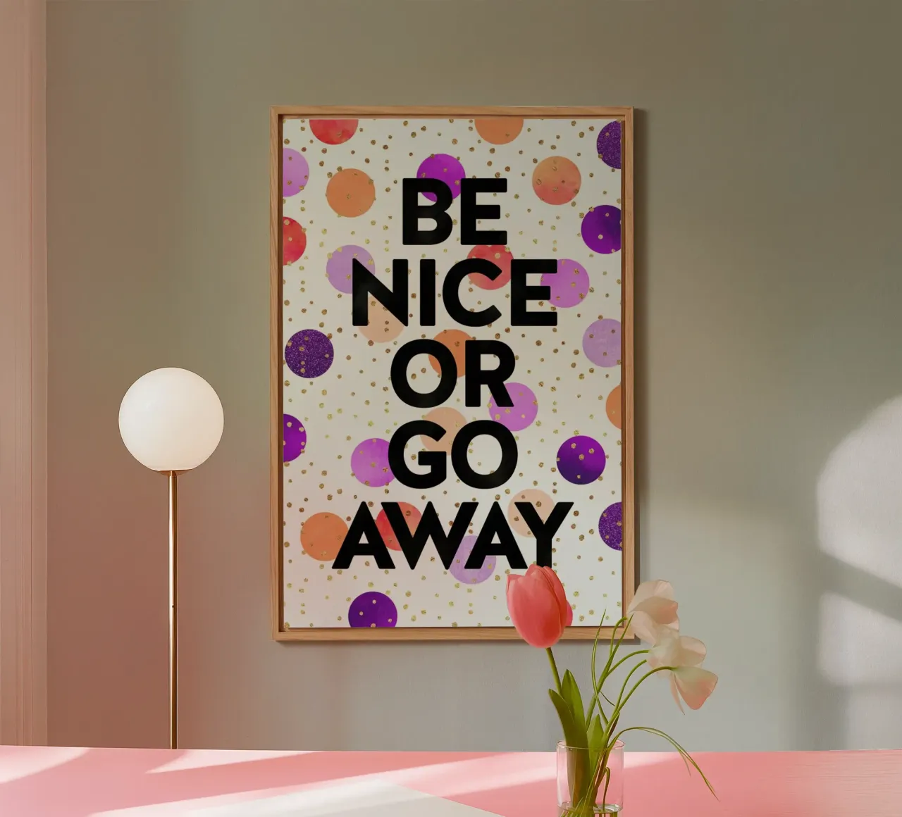 Be Nice or Go Away alluminio dibond da Elisabeth Fredriksson