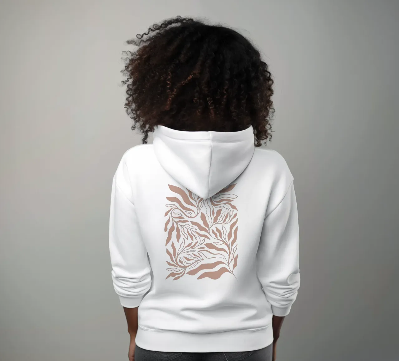 Boho Botanical - Espuma moca de textura cálida sudadera con capucha de Dominique Vari
