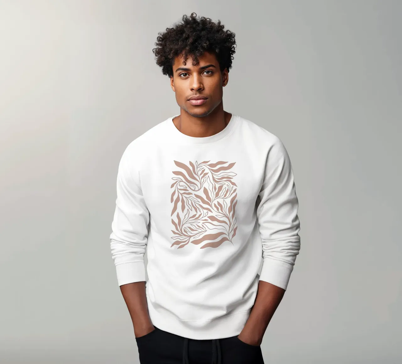Boho Botanical - Espuma moca de textura cálida sudadera de Dominique Vari