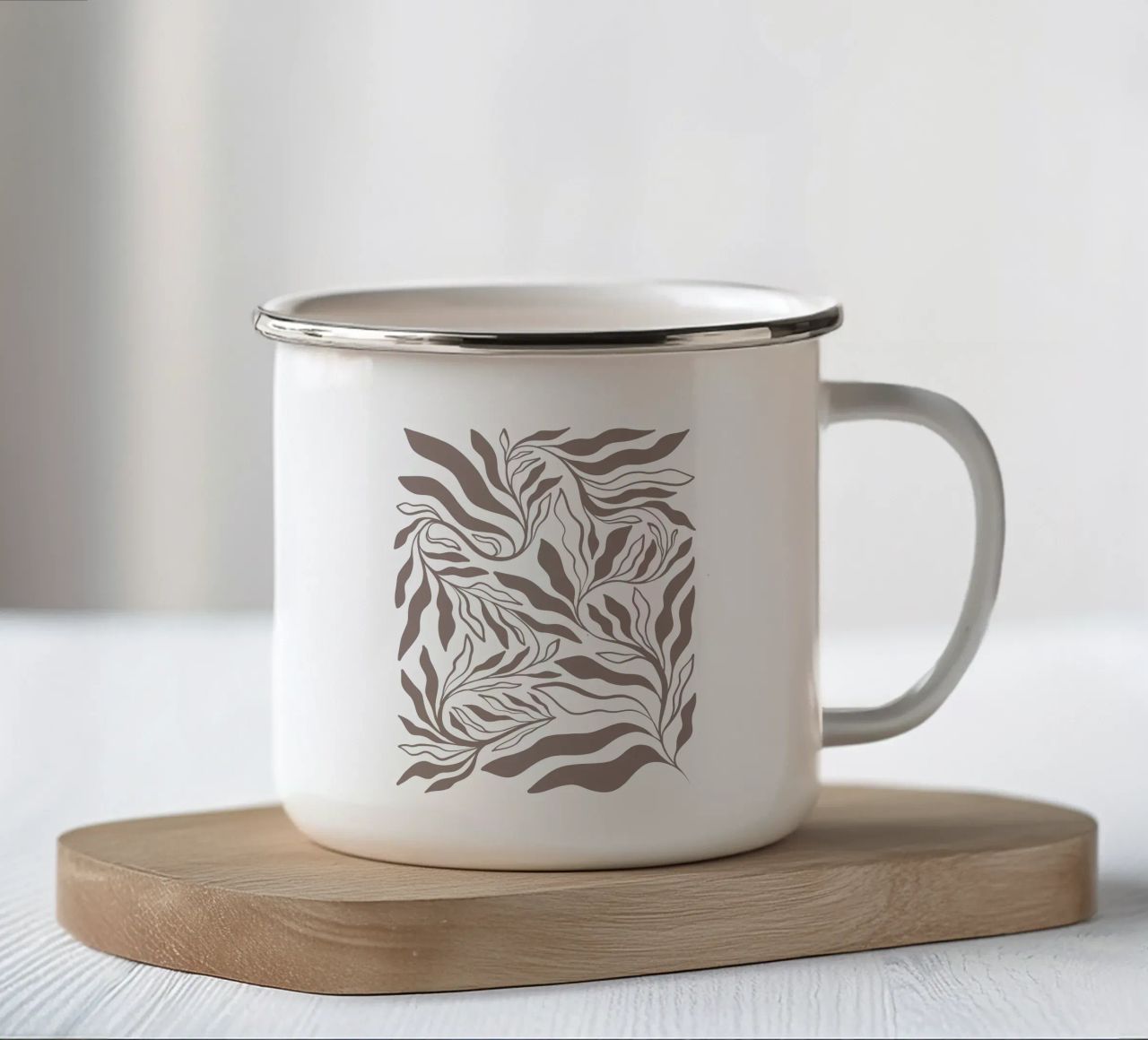 Boho Botanical - Mousse moka dalla texture calda tazza in smalto da Dominique Vari