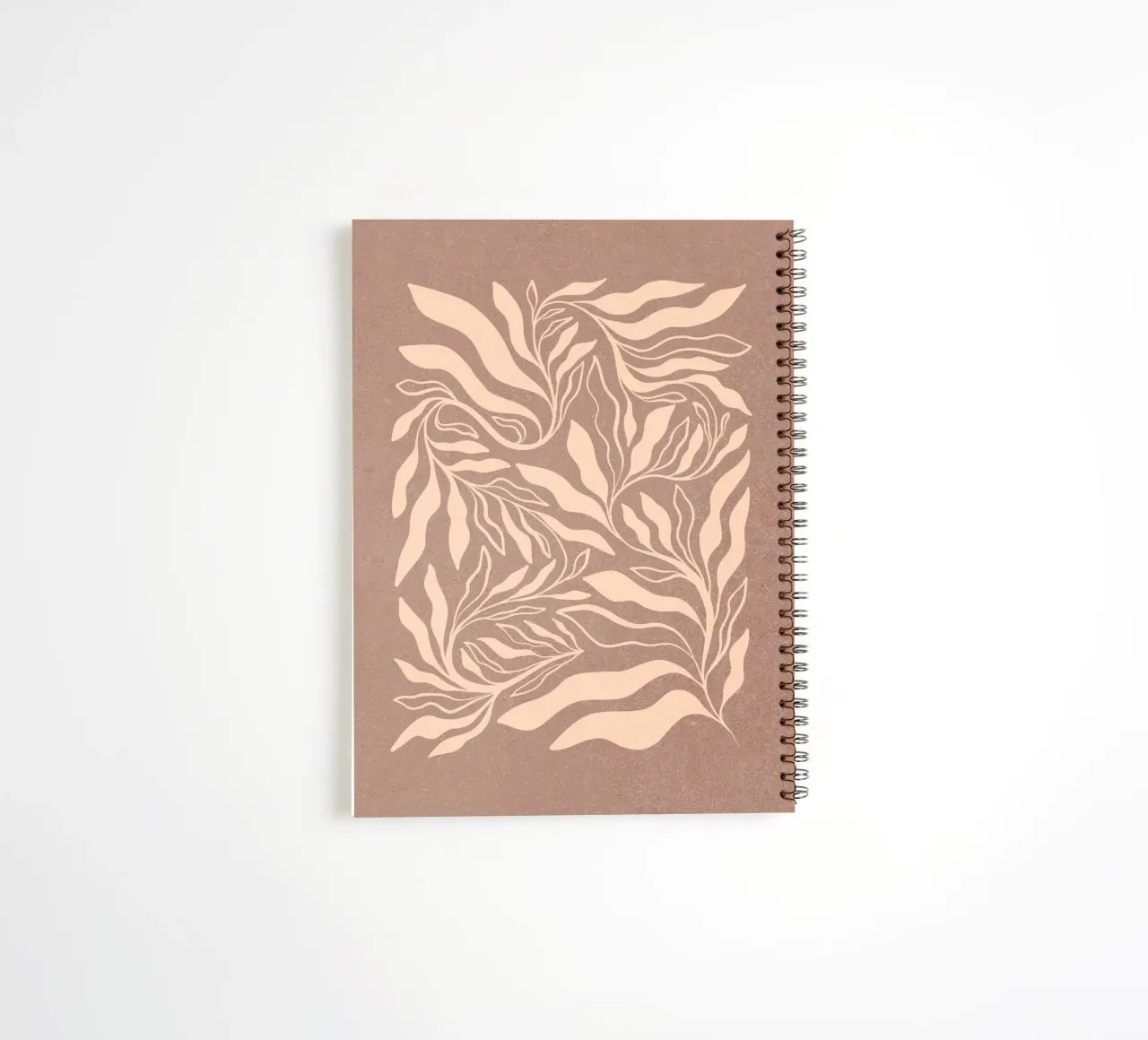 Boho Botanical • Warm Textured Mocha Mousse spiral notebook by Dominique Vari