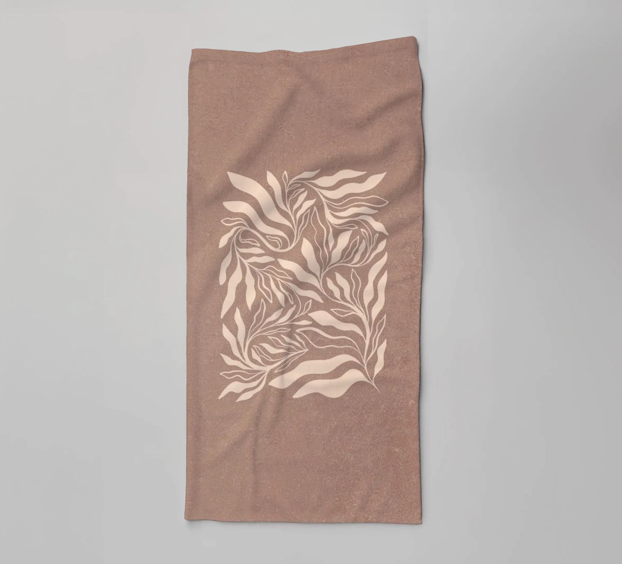 Boho Botanical - Warmes, strukturiertes Mokka-Mousse Handtuch von Dominique Vari